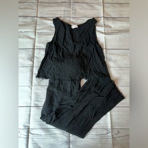 Pink Lily Black Sleeveless Jumpsuit